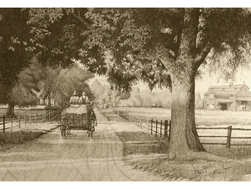 Rural, Farm Life, Last Load of the Day, art print by Joe Belt 