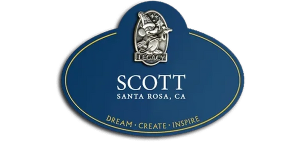 Scott Cook's Legacy Award name tag