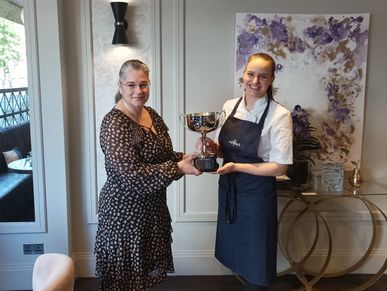 NATIONAL YOUNG PASTRY CHEF OF THE YEAR PETRA VUKOVIC WITH YOULI NOWAH DIRECTOR AT ADAMS RESTAURANT