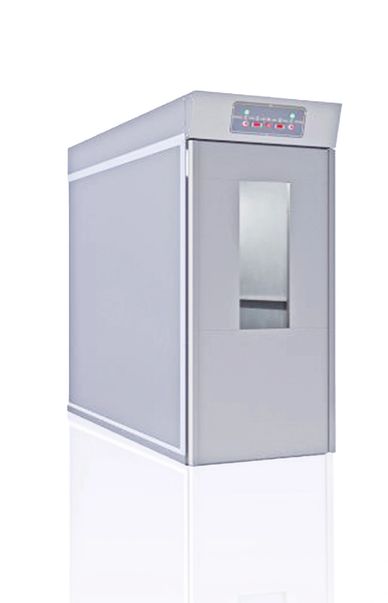 Modern stainless steel commercial oven with digital controls.