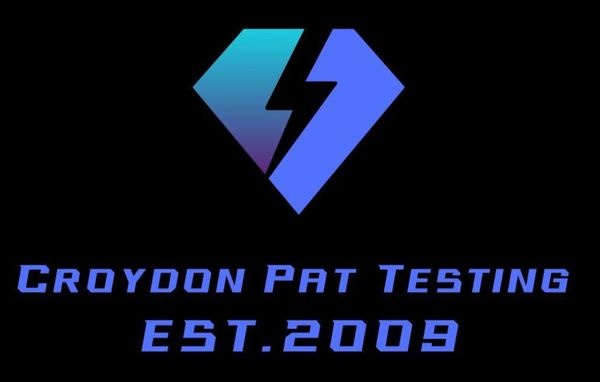 Logo of Croydon PAT Testing with a blue lightning bolt design.