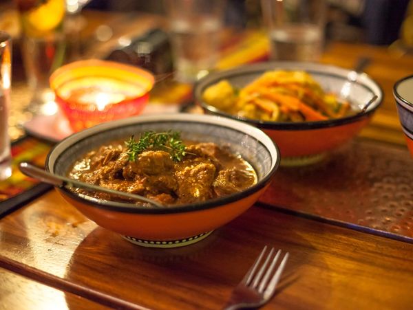 Traditional African lamb chunks ready to eat 