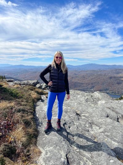 Jennifer Keller Bourbonnais hiking mountains of Boone, North Carolina