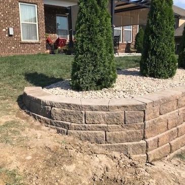 Retaining wall installation 