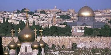 Religious golden domes in city