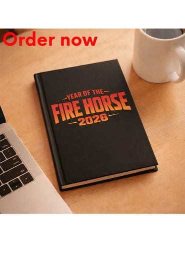 Year of the Fire Horse 2026 Journal, Bold Zodiac Gift for Lunar New Year Red Text Astrology Notebook