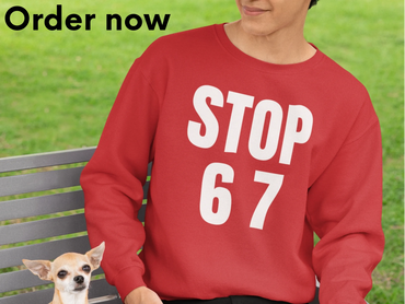 Stop 6 7 Sweatshirt • Minimalist Aesthetic Viral Meme Pullover