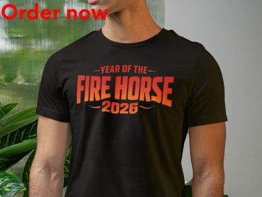Year of the Fire Horse 2026 Shirt, Bold Zodiac Gift Tee for Lunar New Year Red Text Astrology Design