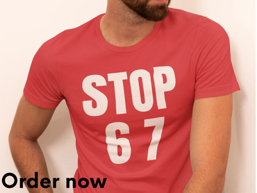 Stop 6 7 Shirt Bold Minimalist Graphic Tee Modern Streetwear Viral Meme Statement Design