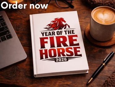 Year of the Fire Horse 2026 Journal, Bold Lunar Zodiac Gift for Men, Red Horse Notebook for Writing