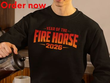 Year of the Fire Horse 2026 Sweatshirt Bold Zodiac Gift for Lunar New Year Red Text Astrology Design