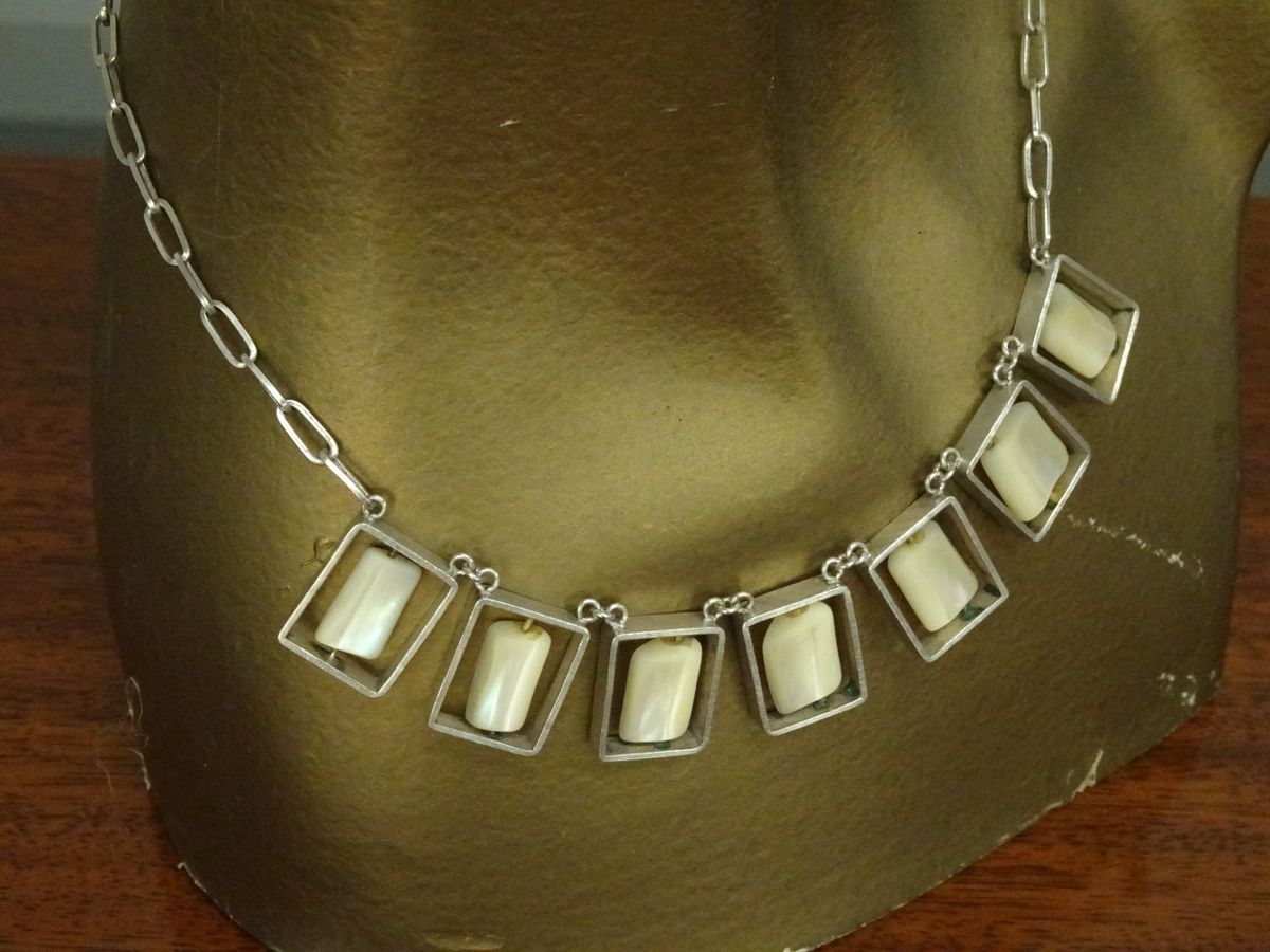 silver abalone choker necklace Peru
