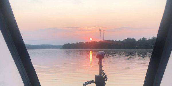 Beltzville Lake sunset  fishing striped bass 