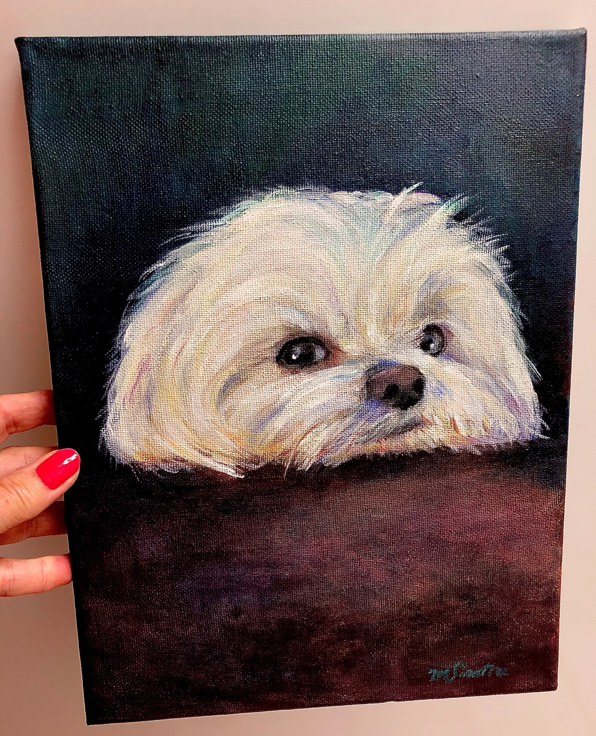 Beloved Cagney, Acrylic on canvas 11x14” commission