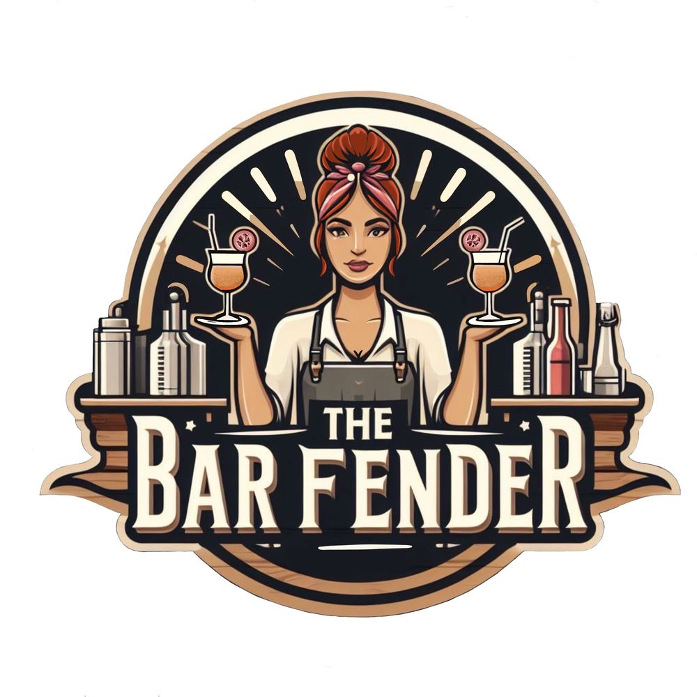 Female bartender serving drinks from a mobile bar service.