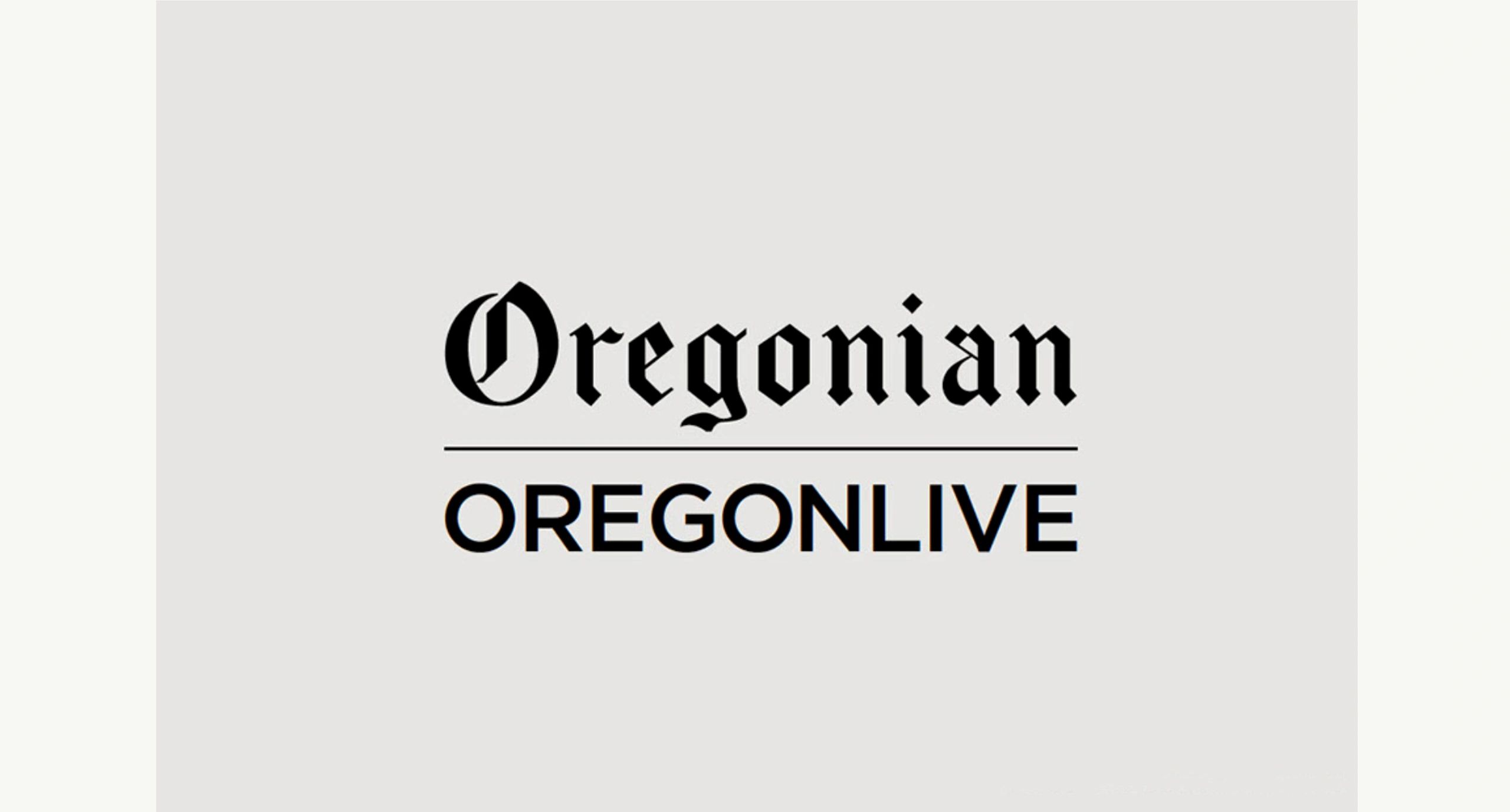 Oregonian OregonLive logo on a gray background.