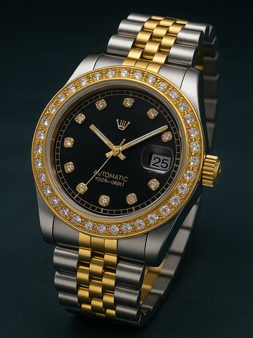 An icon of timeless elegance, this two-tone luxury watch captures the spirit of classic high-end des