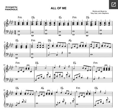 john legend all of me chords