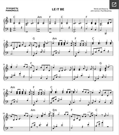 Let It Be Piano sheet
