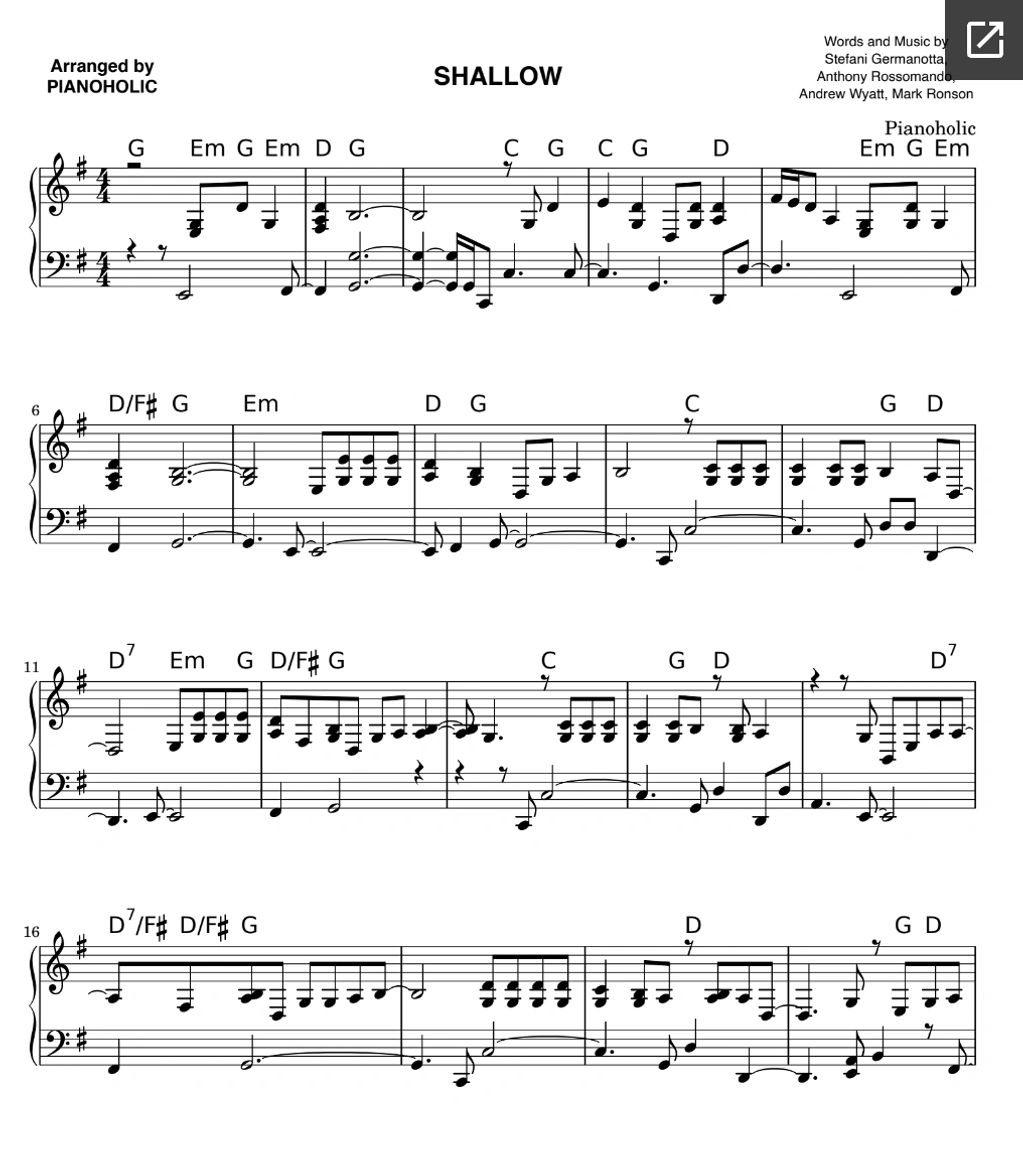 Shallow Piano Sheet Music shallow-piano-sheet-music