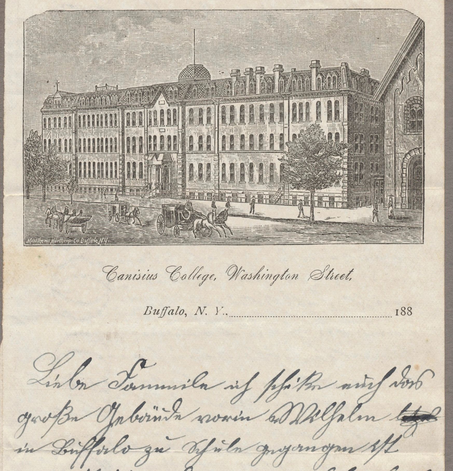 Letter of German immigrants from Buffalo, NY to relatives in Germany - 1884