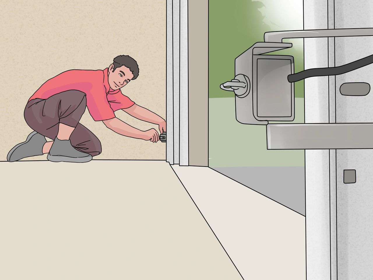 Garage door opener photo eye sensors beam
