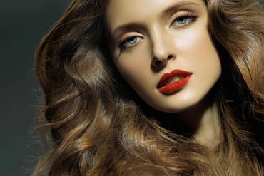 red lip, clean makeup