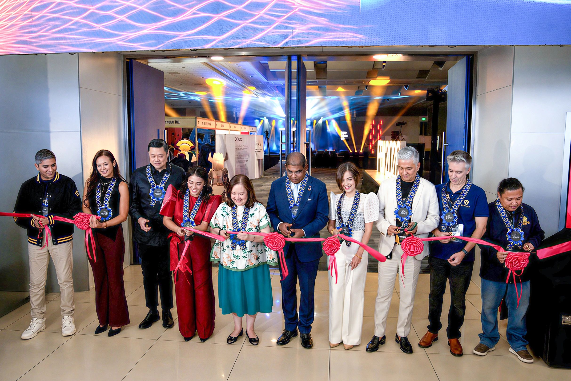 The official opening and ribbon-cutting ceremony of Philippine Blockchain Week 2026, led by distinguished government officials, organizers, partners and industry leaders. From left to right: Raj Timothy Nandwani, Catz Jalandoni, Donald Lim, Chezka Gonzales, Dita-Angara Mathay, Abdul Malik Melvin Castelino, Janelle Barretto, Dr. Kamal Anand, Steve Ivsan, and Eliezer Rabadon.
