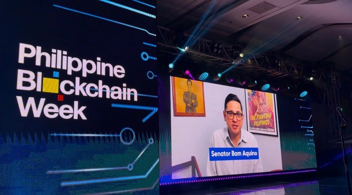 Senator Bam Aquino delivers his message of support at Future of Trust.