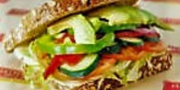 Vegetable sandwich with cucumber, capsicum 