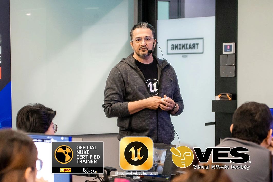 Trainer giving a presentation in a training room.