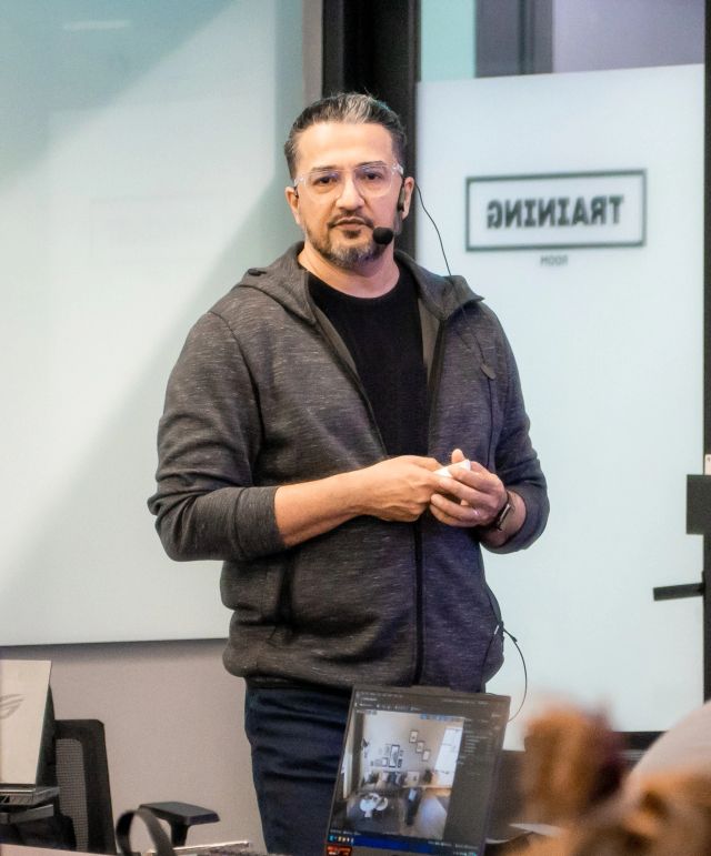 Hussin Khan leading a training session