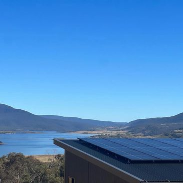 Solar panels on cabins roof.