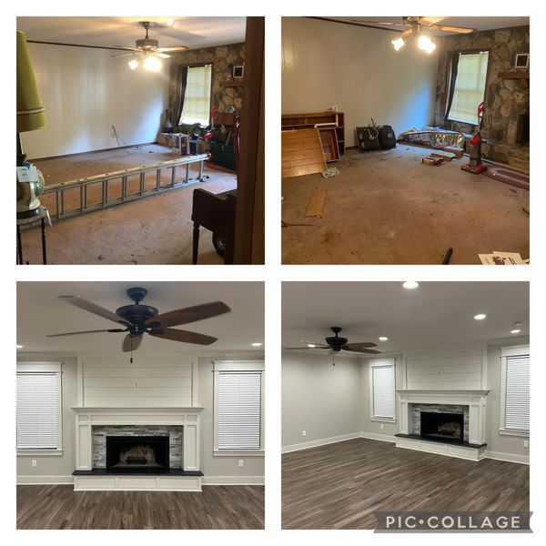 Living room transformation from a remodel