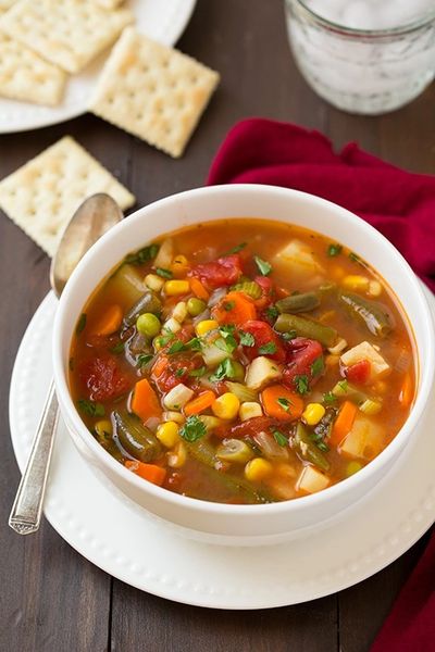 Low Fat Vegan Vegetarian Soup made with a Home made Vegetable Broth.