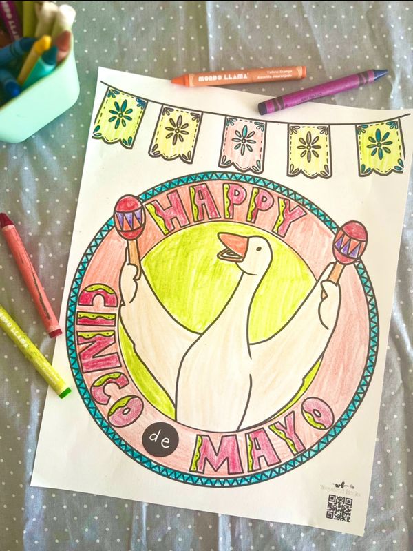 Free coloring sheet to celebrate Cinco de Mayo