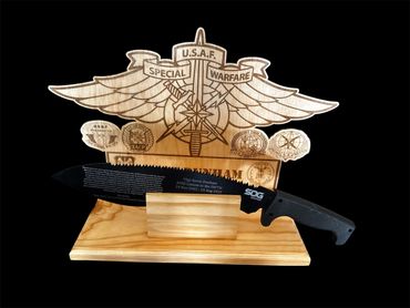 PCS military going away or retirement plaque - knife holder