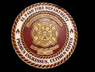 El Paso Fire Department badge honoring Lieutenant Pedro Alvarez.