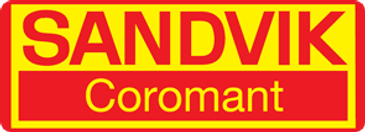 Sandvik Coromant logo with red and yellow colors.