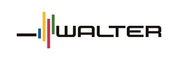 Logo with colorful vertical bars and the word 'Walter'.