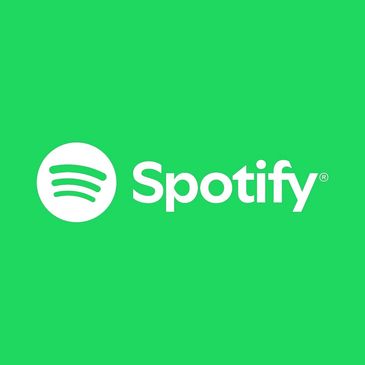 Spotify logo on a green background, symbolizing music streaming.