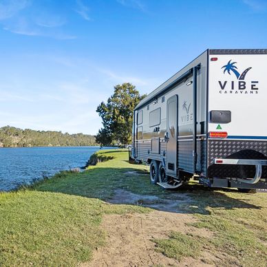 Vibe caravans, Australian made caravans, river camping, Semi of road caravan, offroad caravan, 