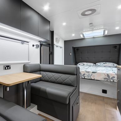 Couples caravan, vibe caravans, caravan interiors, luxury caravan interior, caravan colours 