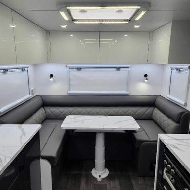 Club lounge caravan, caravan layouts, vibe caravans interiors, offroad caravan