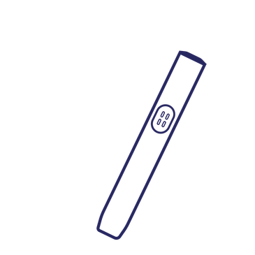 A digital pregnancy test with a plus sign indicating a positive result.