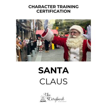 Santa Claus waving during a character training event.
