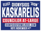 Dionysios KASKARELIS
for Councilor-at-large