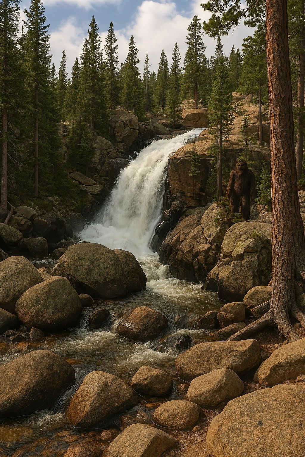 Sasquatch at Alberta Falls in Rocky Mountains