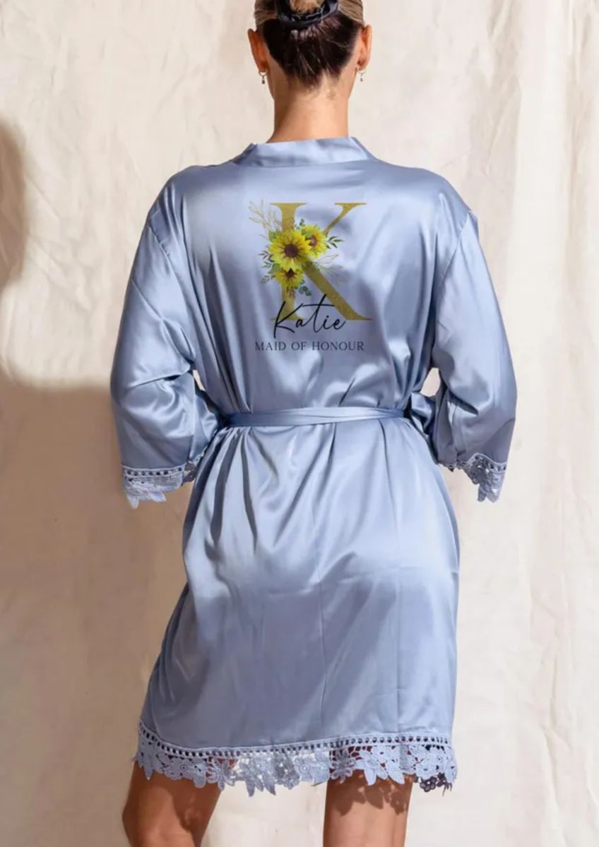 Sunflower Print Women's Robe