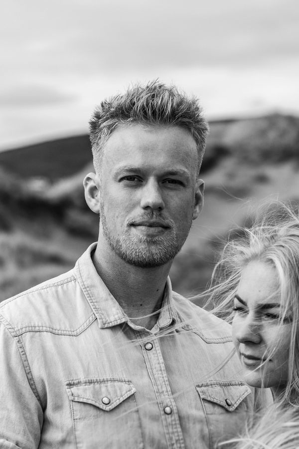 Swansea Wales Wedding photographer photographs Swansea couple near Llangenith Bay in South Wales